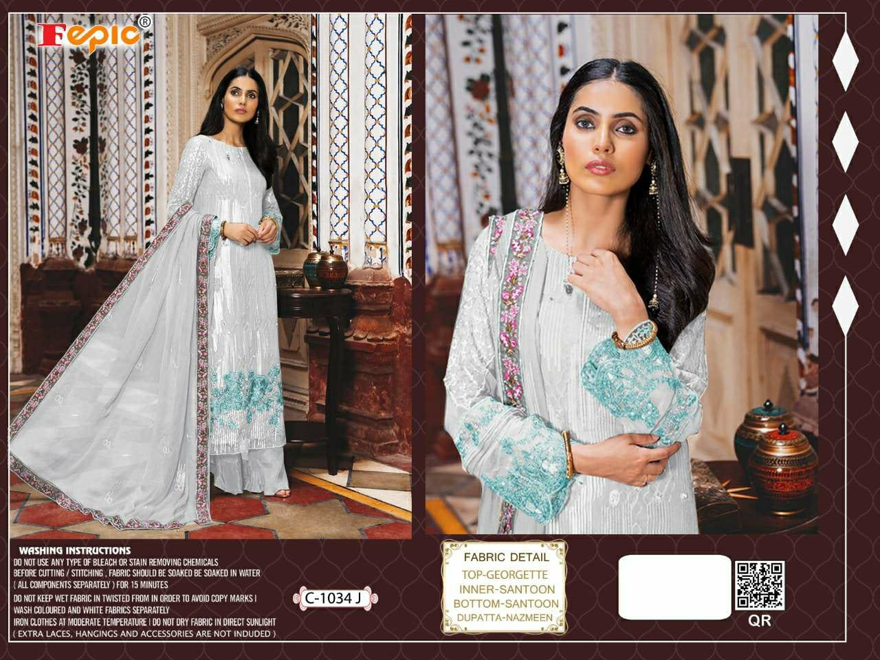 FEPIC 1034 J WHITE SALWAR KAMEEZ WHOLESALER