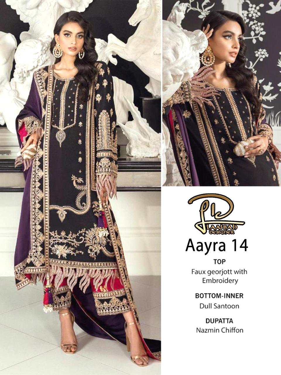 LAAIBAH AAYRA 14 BLACK SALWAR KAMEEZ WHOLESALER