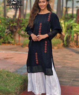 LAIBA AM VOL 75 BLACK DESIGNER TUNIC WHOLESALER