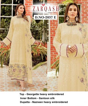 ZARQASH 2037 E YELLOW SALWAR KAMEEZ WHOLESALE