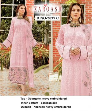 ZARQASH 2037 C PINK SALWAR KAMEEZ WHOLESALE