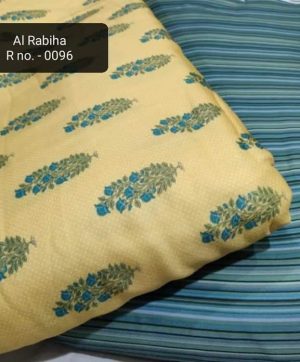 AL RABIHA 0096 MASLIN COTTON WITHOUT DUPATTA SUITS