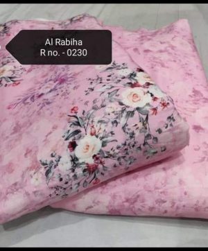 AL RABIHA 0230 MASLIN COTTON WITHOUT DUPATTA SUITS