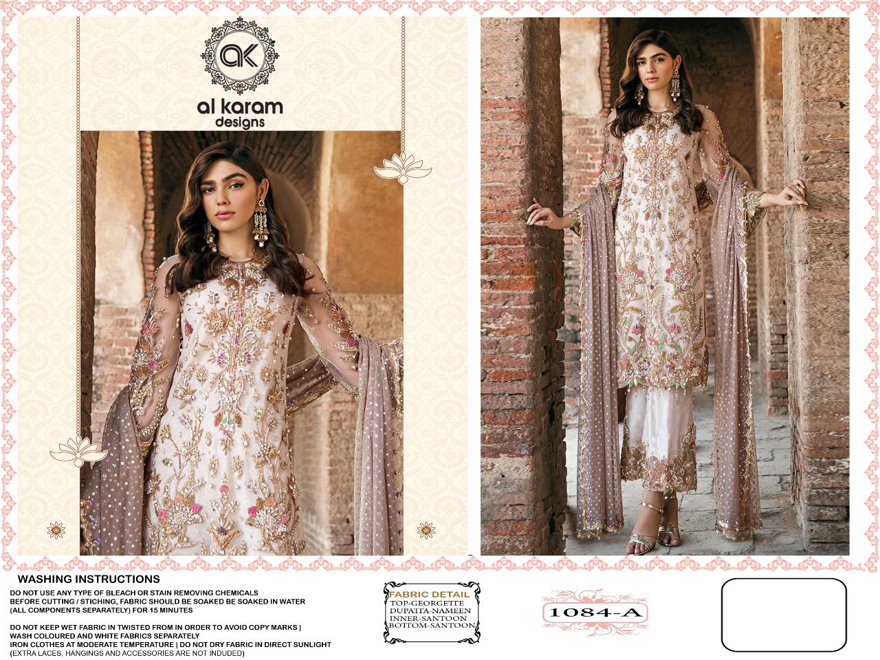 AL KARAM DESIGNS 1084 A PAKISTANI SUITS WHOLESALER