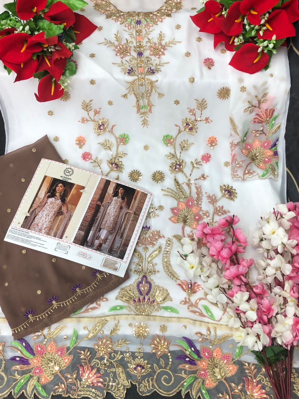 AL KARAM DESIGNS 1084 A PAKISTANI SUITS WHOLESALER