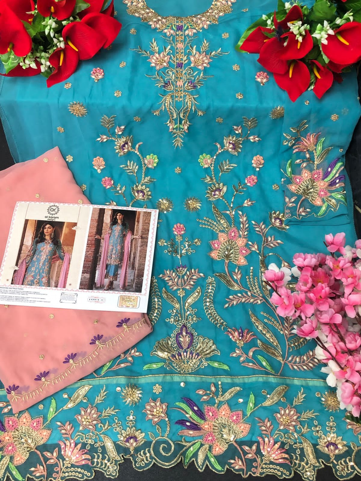 AL KARAM DESIGNS 1084 C PAKISTANI SUITS WHOLESALER