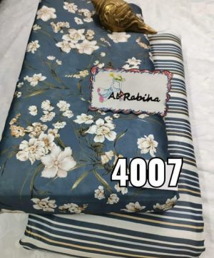 AL RABIHA 4007 MASLIN COTTON WITHOUT DUPATTA SUITS