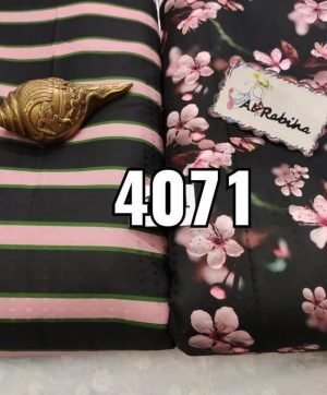 AL RABIHA 4071 MASLIN COTTON WITHOUT DUPATTA SUITS