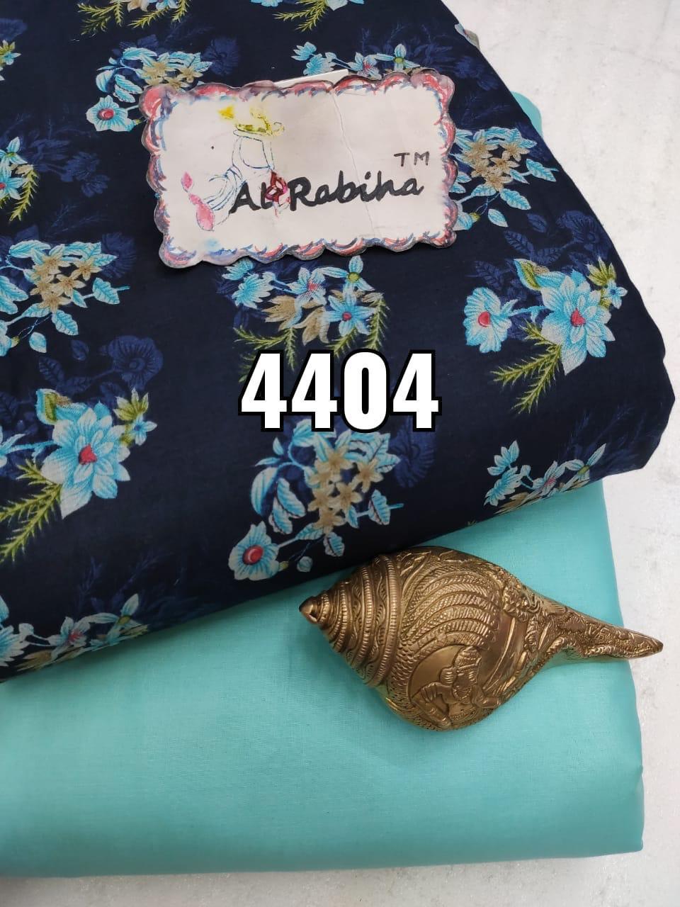 AL RABIHA 4404 MASLIN COTTON WITHOUT DUPATTA SUITS