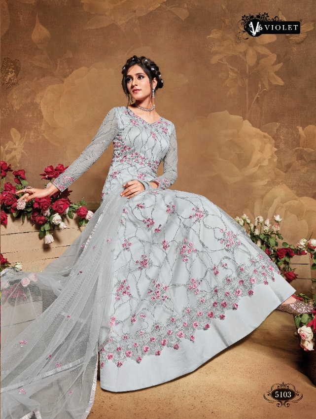 SWAGAT VIOLET 5103 DESIGNER GOWNS WHOLESALER