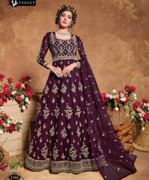 SWAGAT VIOLET 5105 DESIGNER GOWNS WHOLESALER