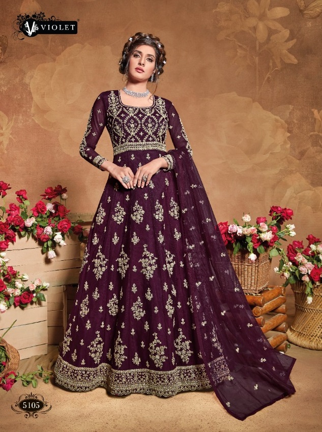 SWAGAT VIOLET 5105 DESIGNER GOWNS WHOLESALER