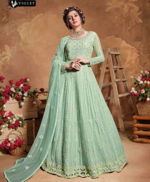 SWAGAT VIOLET 5108 DESIGNER GOWNS WHOLESALER