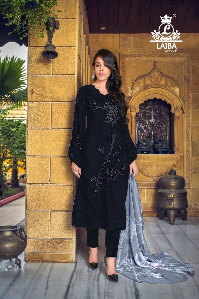 LAIBA AM VOL 84 BLACK DESIGNER TUNICS WHOLESALER