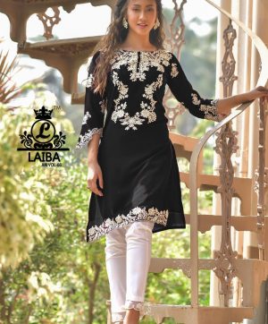 LAIBA AM VOL 66 BLACK DESIGNER TUNICS MANUFACTURER