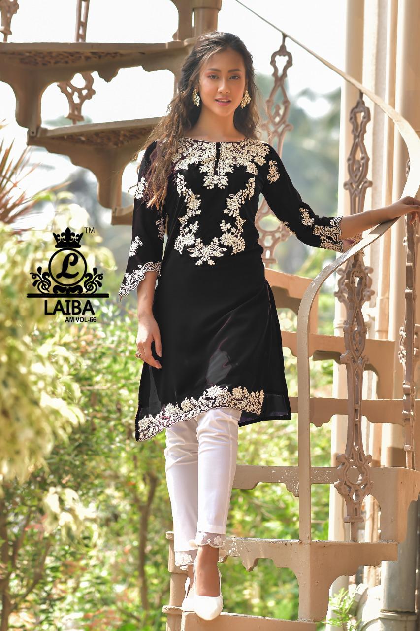 LAIBA AM VOL 66 BLACK DESIGNER TUNICS MANUFACTURER