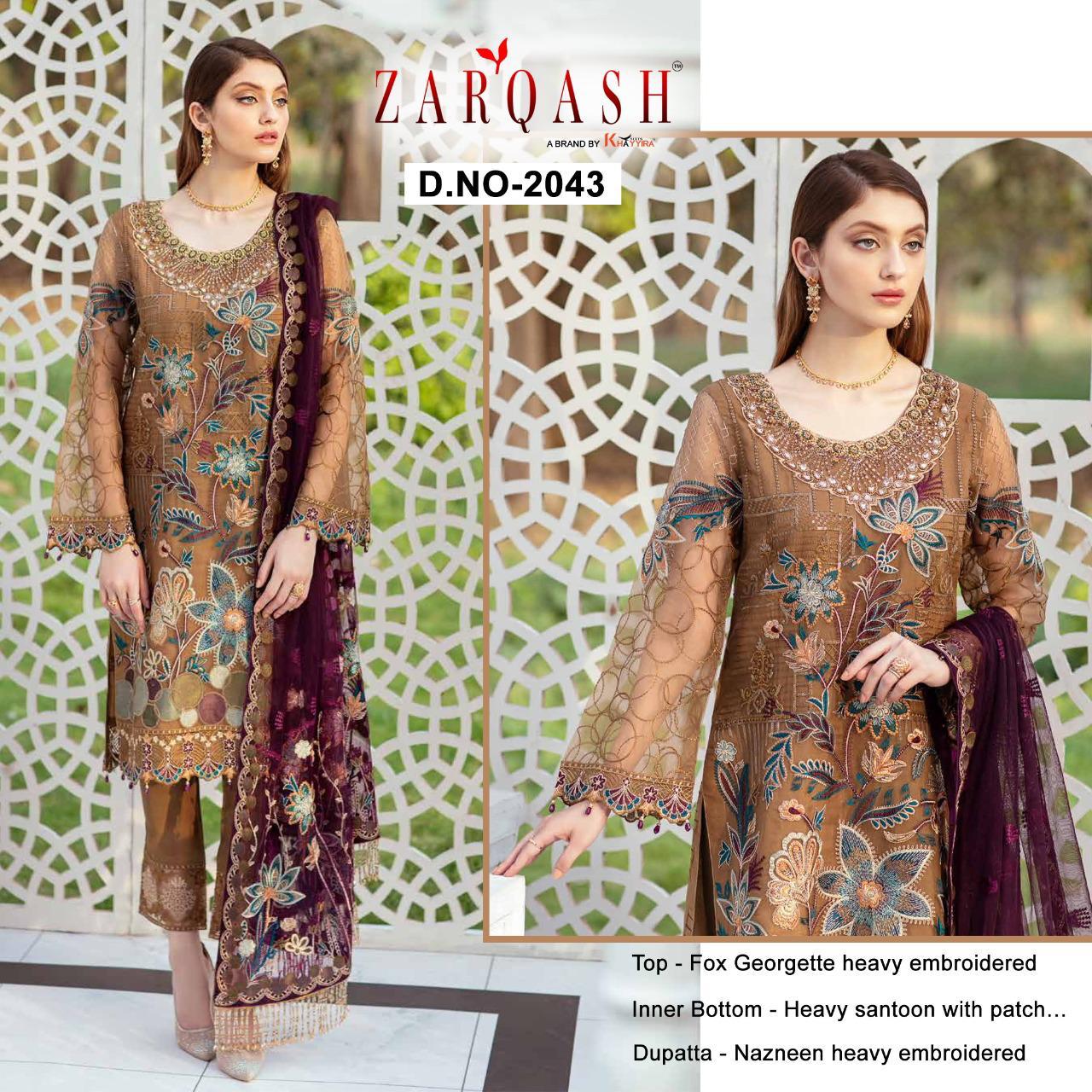 ZARQASH MINHAL 2043 SALWAR KAMEEZ WHLOLESALER SURAT