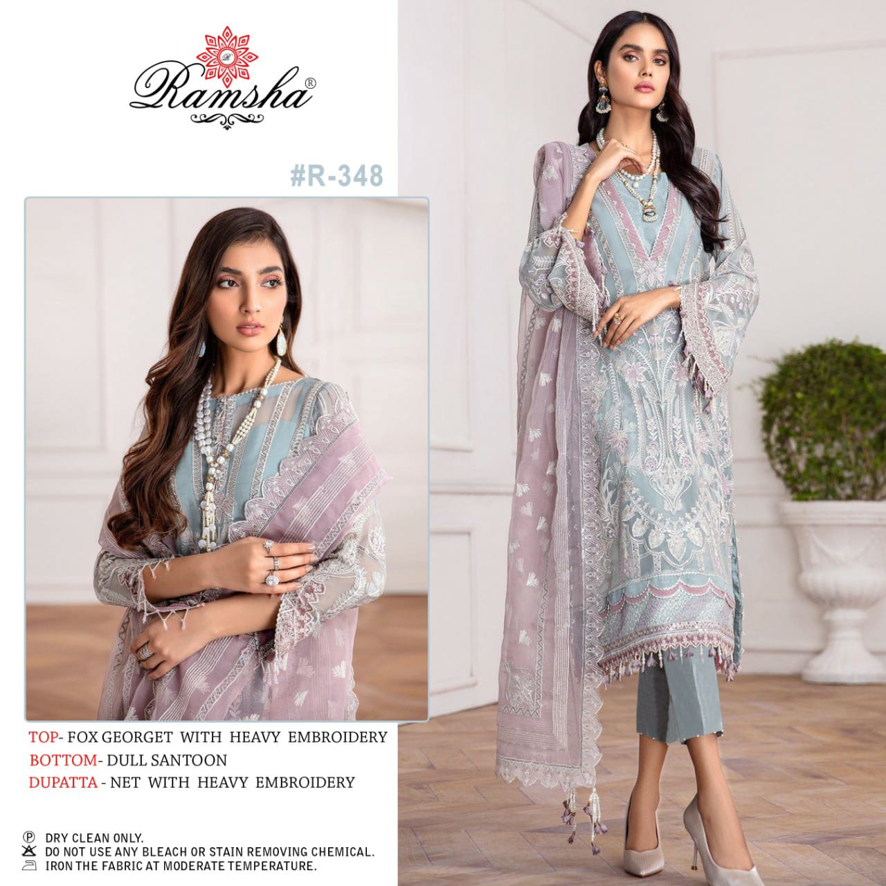 RAMSHA 348 VOL 21 PAKISTANI SUITS WHOLASALER