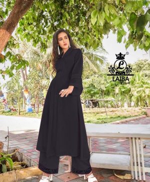 LAIBA AM VOL 82 BLACK READYMADE TUNICS WHOLESALER