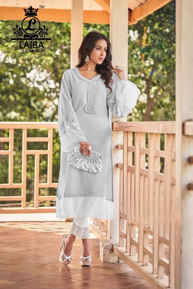 LAIBA AM VOL 77 GREY READYMADE DESIGNER TUNICS