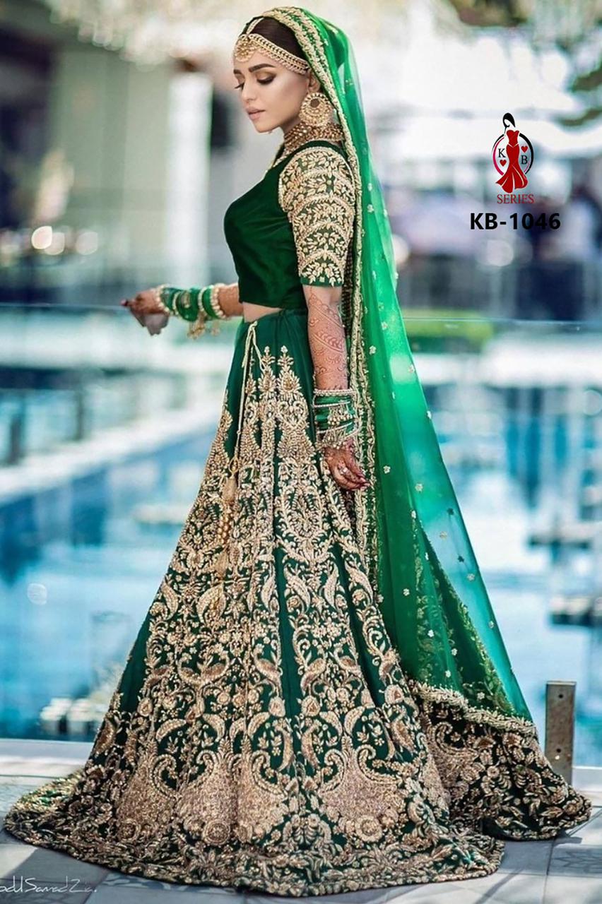 SENHORA BRIDAL LEHENGA KB 1046 GREEN ONLINE