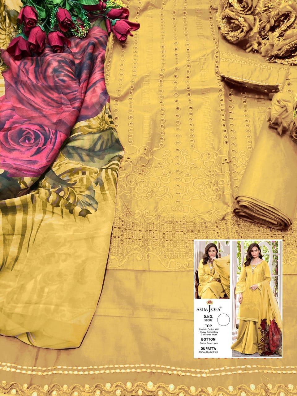 ASIM JOFA 56002 YELLOW SALWAR KAMEEZ WHOLESALER