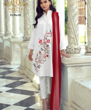 HANIYA 01 RED THE DESIGNER STUDIO BY LAIBA TEX