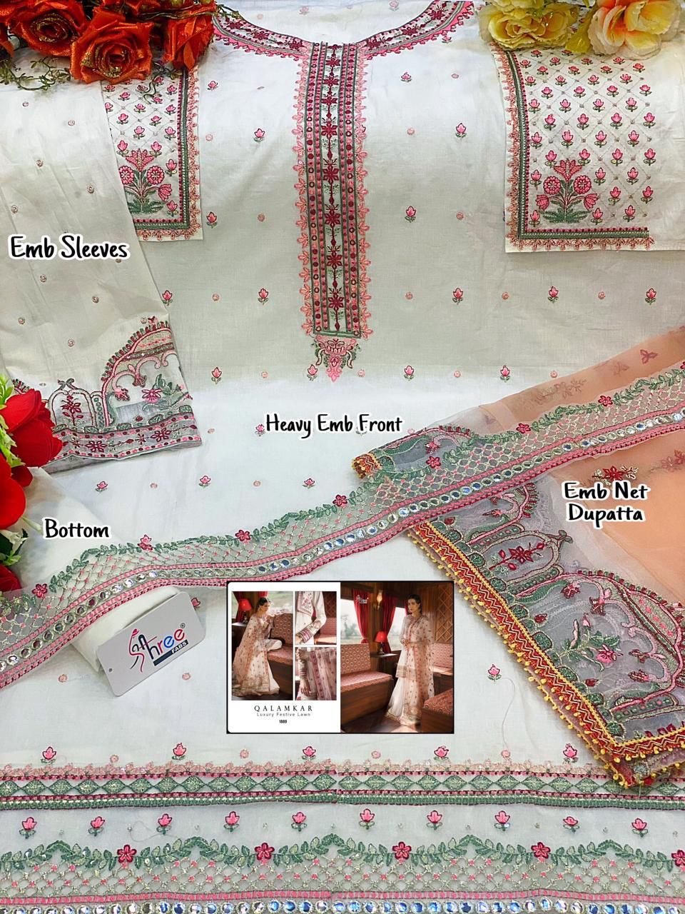 SHREE FABS 1889 QALAMKAR LUXURY LAWN WHOLESALER