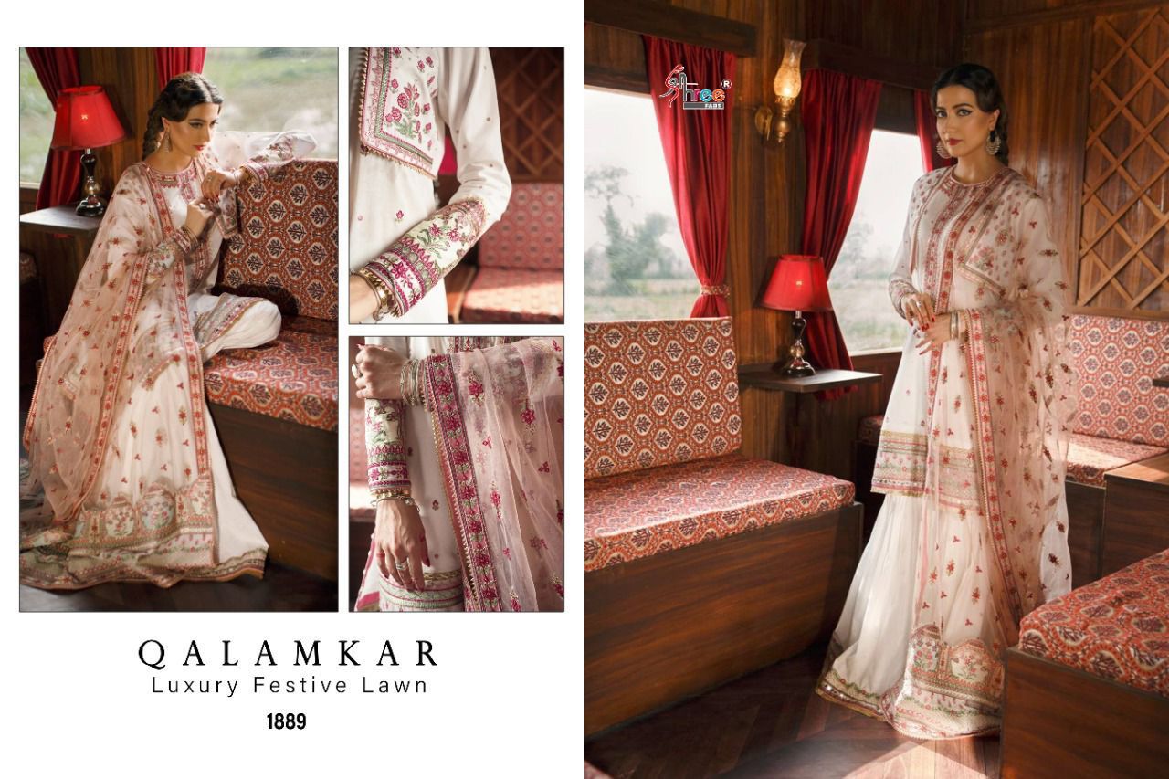 SHREE FABS 1889 QALAMKAR LUXURY LAWN WHOLESALER