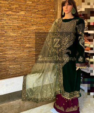 ZIAAZ DESIGNS 7773 O MARIA B VELVET SALWAR KAMEEZ