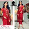 TAWAKKAL FAB NOOR CHIKANKARI RED SALWAR KAMEEZ