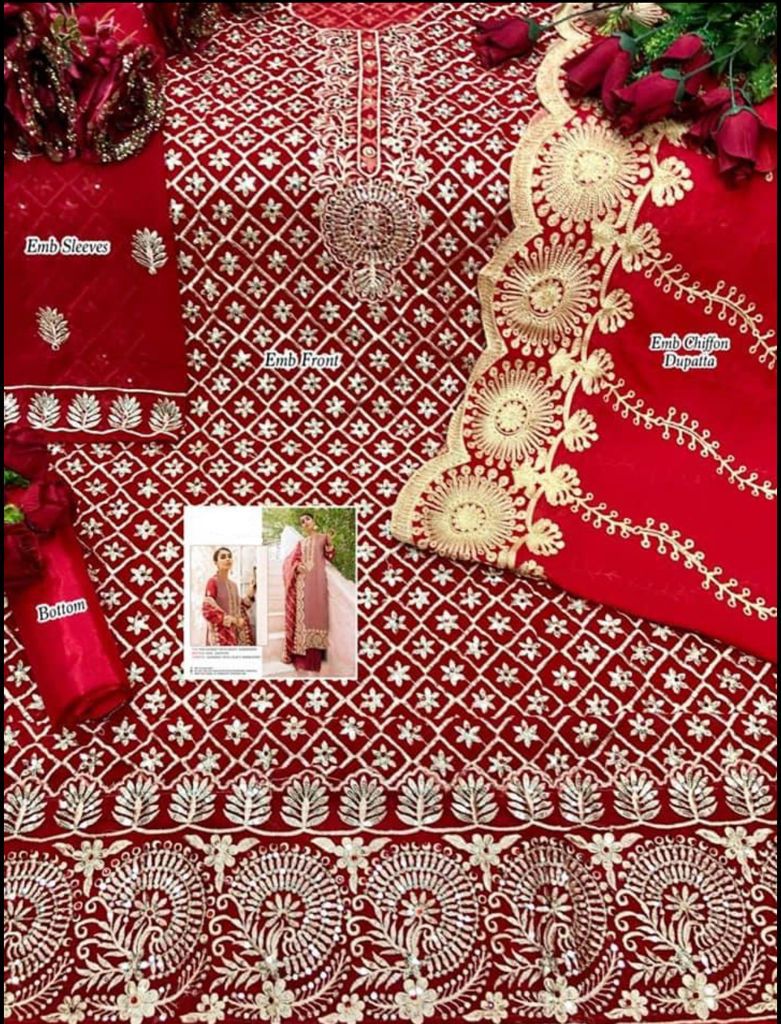 ASIM JOFA RED PAKISTANI SALWAR KAMEEZ WHOLESALER