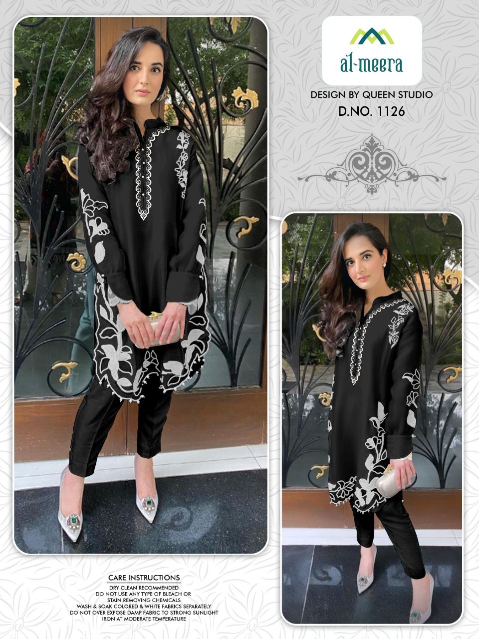 AL MEERA 1126 BLACK DESIGNER TUNICS MANUFACTURER