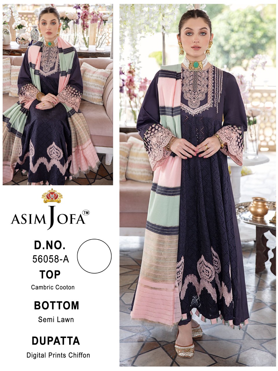 ASIM JOFA 56058 A SALWAR KAMEEZ MANUFACTURER