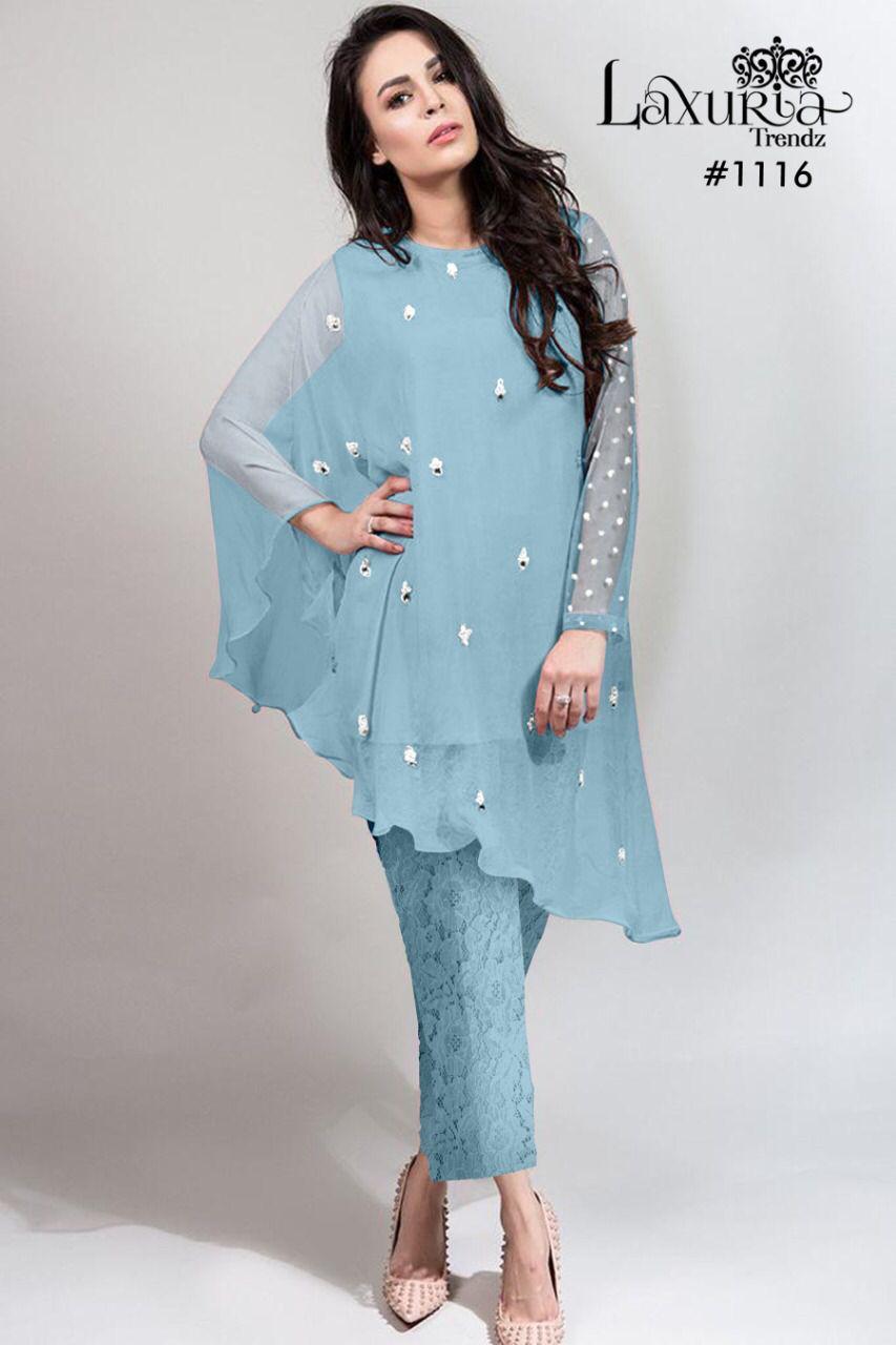 LAXURIA TRENDZ 1116 OCEAN BLUE DESIGNER TUNICS MANUFACTURER