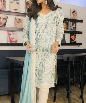 ZIAAZ DESIGNS 7773 SEA BLUE SALWAR KAMEEZ MANUFACTURER