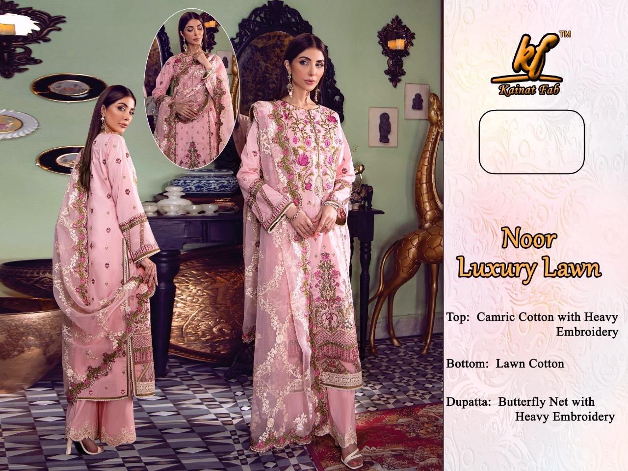 KAINAT FAB NOOR LUXURY LAWN SALWAR KAMEEZ