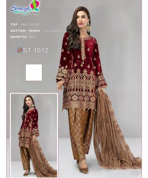 SANIYA TRENDZ MARIA B VELVET SALWAR KAMEEZ MANUFACTURER