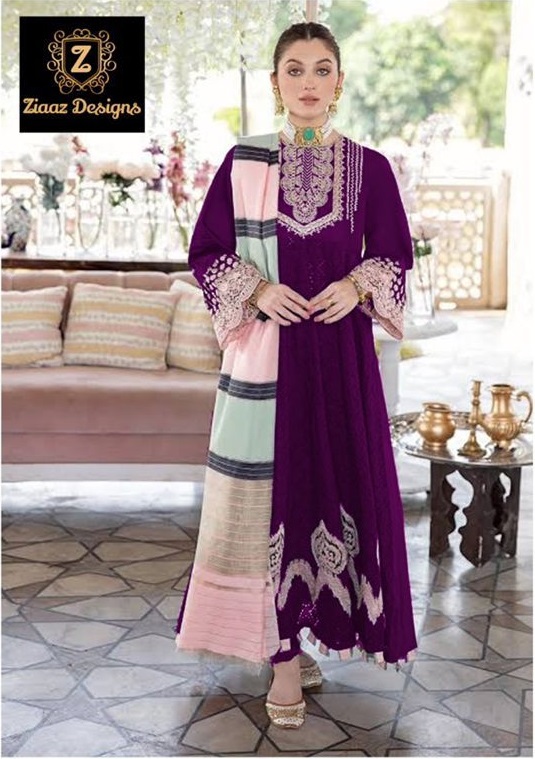 ZIAAZ Z SERIES VOL 2 WINE SALWAR KAMEEZ MANUFACTURER