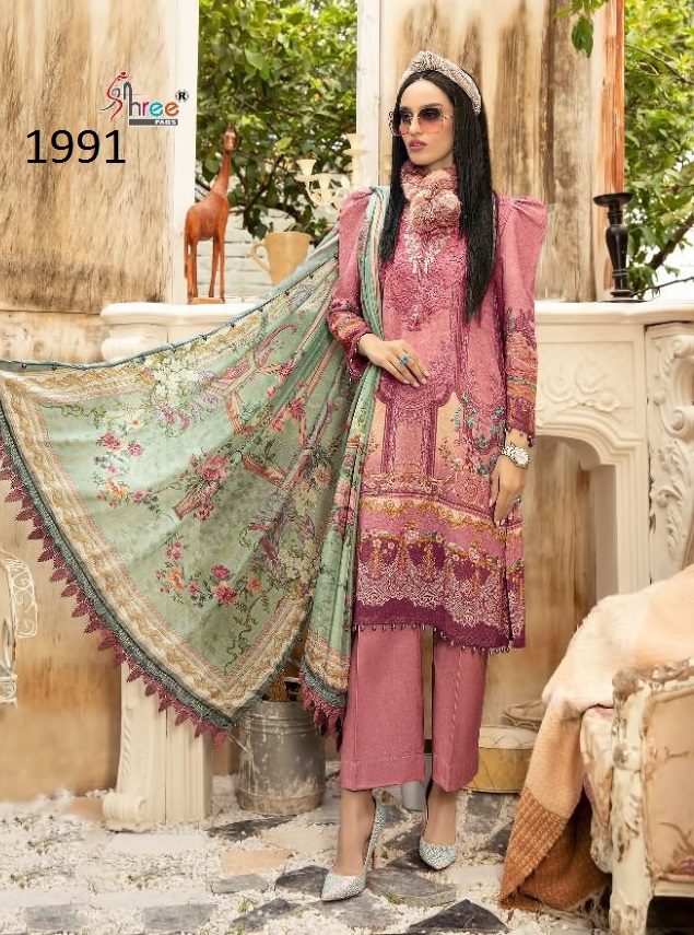 SHREE FABS 1991 PASHMINA MARIA B M PRINT SALWAR KAMEEZ