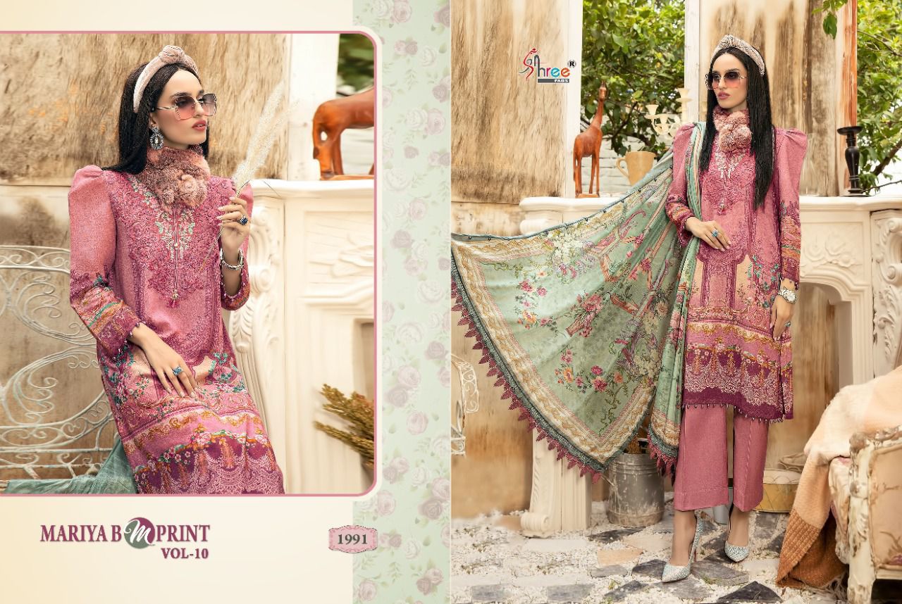 SHREE FABS 1991 PASHMINA MARIA B M PRINT SALWAR KAMEEZ