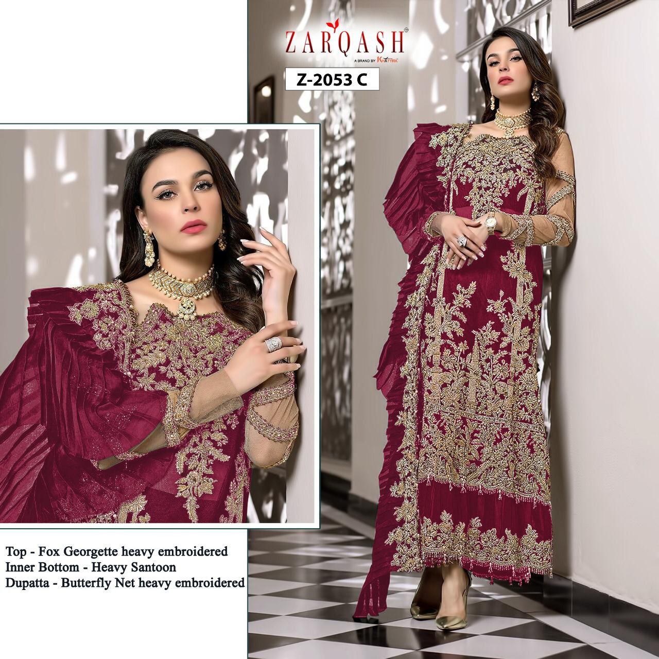 ZARQASH 2053 C SALWAR KAMEEZ WHOLESALER