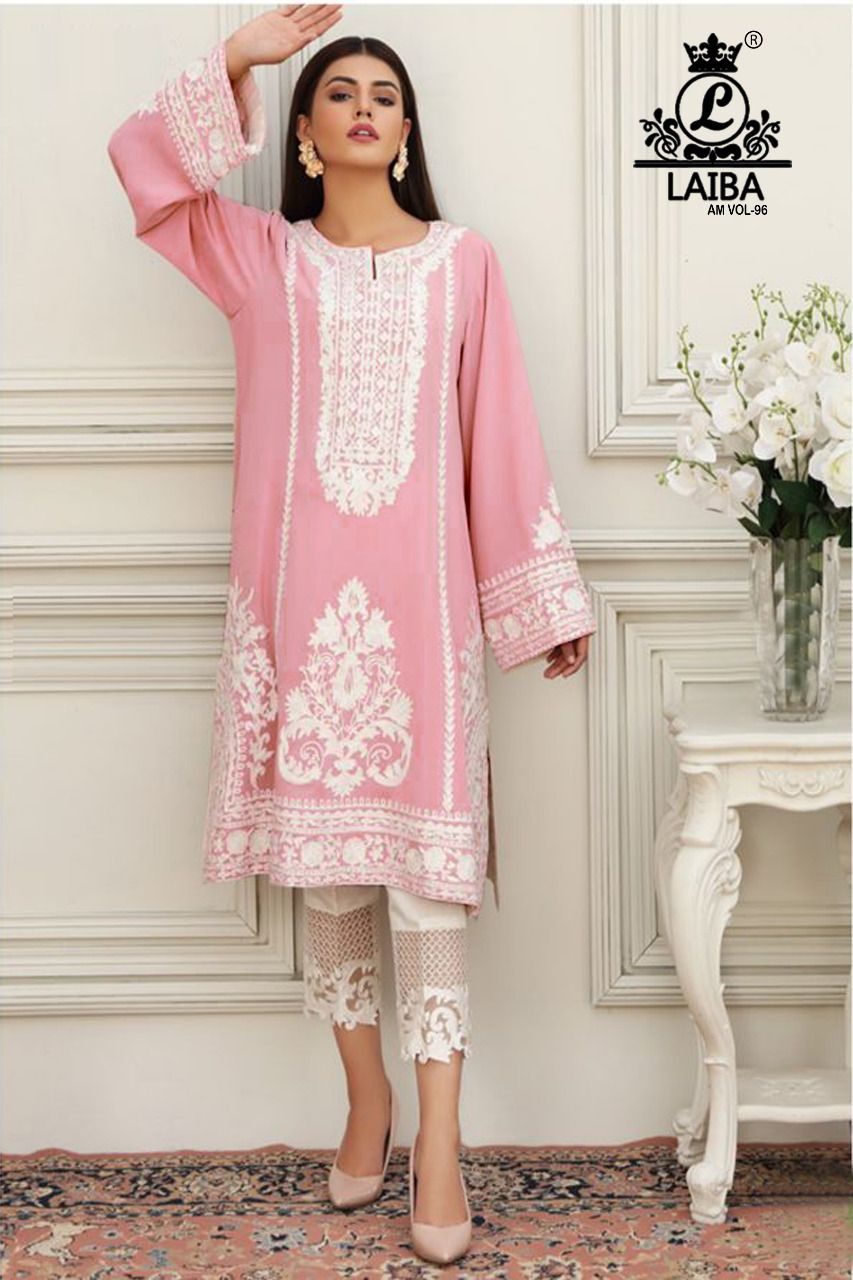 LAIBA AM VOL 96 DUSTY PINK DESIGNER TUNICS WHOLESALER