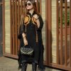 AL MEERA 1131 BLACK MUSTARD DESIGNER TUNICS WHOLESALER