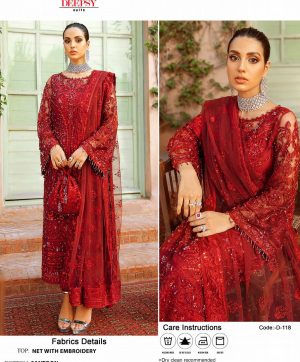 DEEPSY 118 RED SALWAR KAMEEZ WHOLESALER