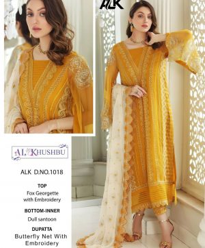 AL KHUSHBU 1018 YELLOW SALWAR KAMEEZ MANUFACTURER