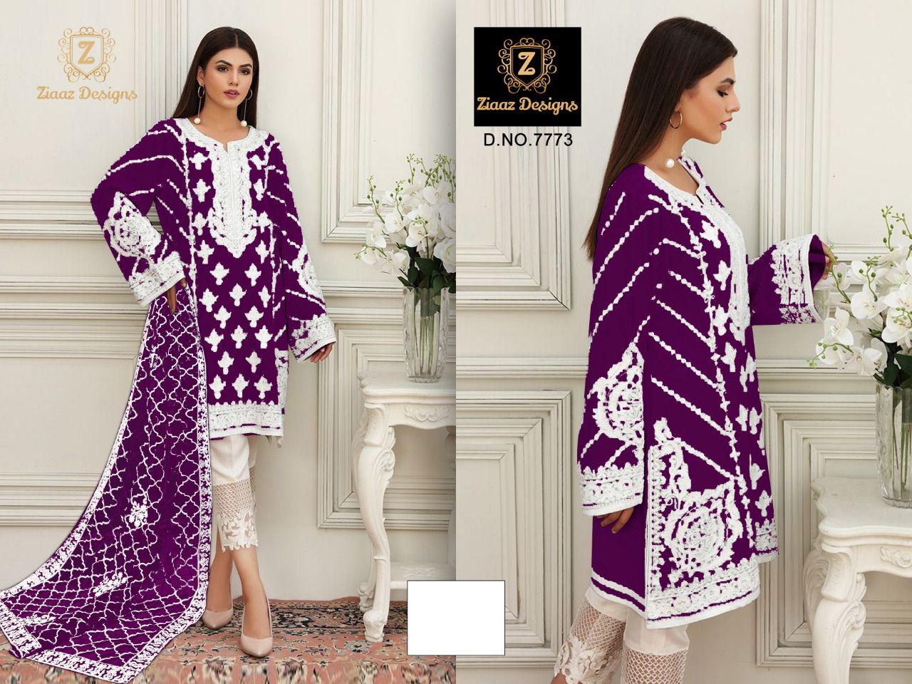 ZIAAZ DESIGN ALIZA 7773 WINE SALWAR KAMEEZ