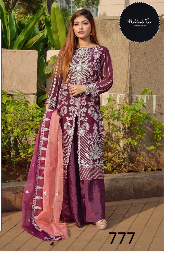 MEHBOOB 777 WINE SALWAR KAMEEZ WHOLESALER