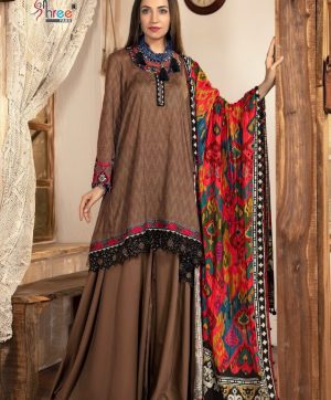 SHREE FABS 1978 PASHMINA MARIA B M PRINT SALWAR KAMEEZ