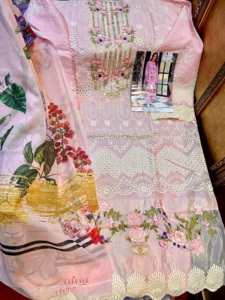 ZARQASH 2051 A ROUCHE 3 SALWAR KAMEEZ WHOLESALER